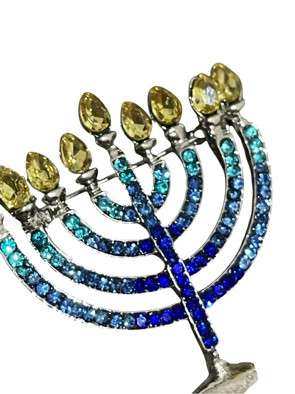 Crystal Menorah brooch - Rhinestone Women’s Jewelry
